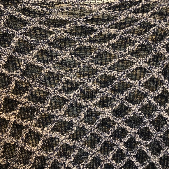 Blue Metallic Stretch Knit Tunic Top - Picture 4 of 11